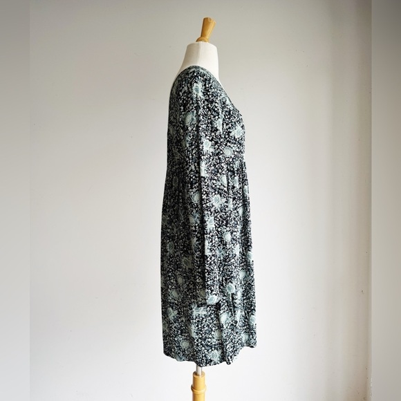 CYNTHIA ROWLEY VINTAGE 90s Dark Floral Babydoll Dress 8 - Picture 5 of 8